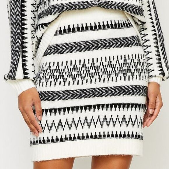 NWOT LOFT Fair Isle Jogger Sweater Skirt - Picture 1 of 4